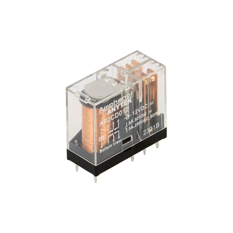 Releu Electromagnetic DPDT 12VDC 5A PCB | Electronic-mag.ro | Componente Electronice
