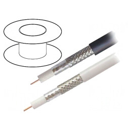 Cablu coaxial alb 100m Ø6,9mm H126 RG6 Cu FRNC | Electronic-mag.ro | Componente Electronice