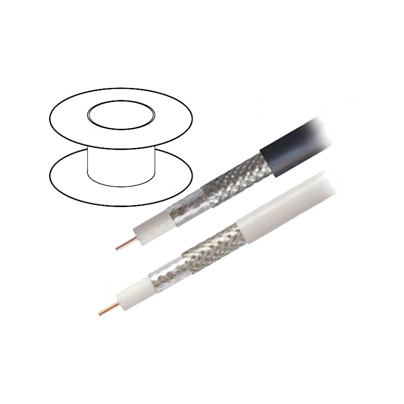 Cablu coaxial alb 100m Ø6,9mm H126 RG6 Cu FRNC | Electronic-mag.ro | Componente Electronice