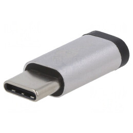 Adaptor OTG USB 2.0 Argintiu Micro USB B și USB C | Electronic-mag.ro | Componente Electronice