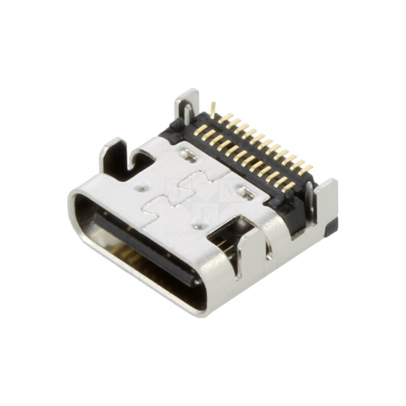 Soclu USB C PCB SMT Orizontal USB 3.1 5A | Electronic-mag.ro | Componente Electronice