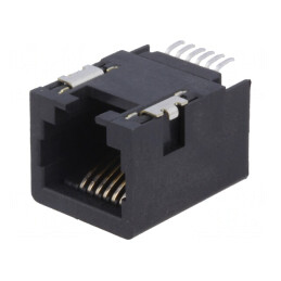 Soclu RJ11 neecranat aurit SMT CAT3 | Electronic-mag.ro | Componente Electronice