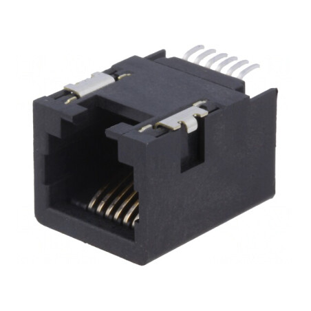 Soclu RJ11 neecranat aurit SMT CAT3 | Electronic-mag.ro | Componente Electronice