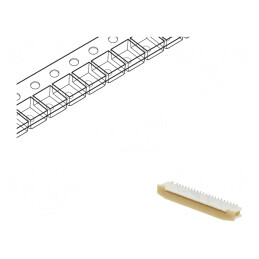 Conector: FFC/FPC; verticale; PIN: 40; ZIF; SMT; Slider; 50V; 500mA