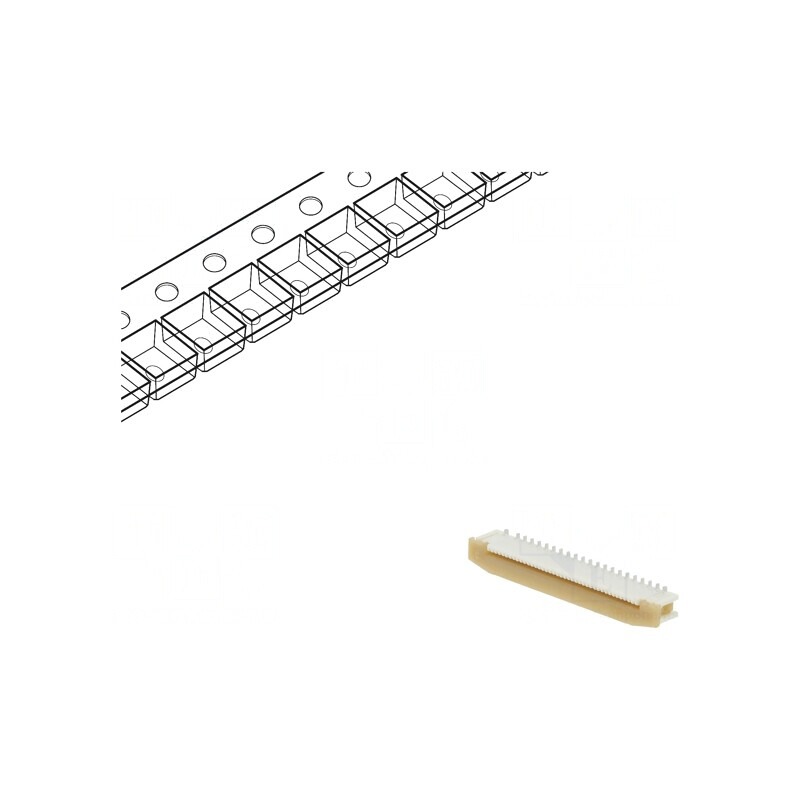 Conector FFC/FPC Vertical 40 PIN ZIF SMT 50V 500mA | Electronic-mag.ro | Componente Electronice