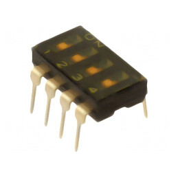 Comutator DIP-SWITCH 4 Secțiuni ON-OFF 24VDC | Electronic-mag.ro | Componente Electronice