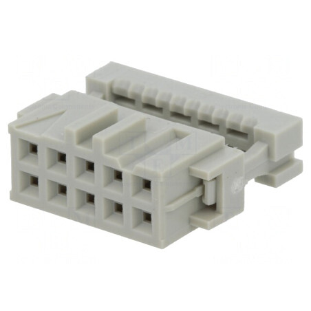 Mufă IDC mamă 10 pini 2x5 pentru cablu-bandă 1,27mm | Electronic-mag.ro | Componente Electronice