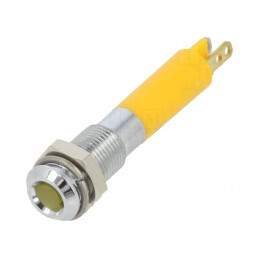 Lampă LED galbenă 24VDC Ø6mm metalică | Electronic-mag.ro | Componente Electronice