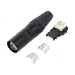 Mufă RJ45 etherCON Cat 6a aurit 8p8c | Electronic-mag.ro | Componente Electronice