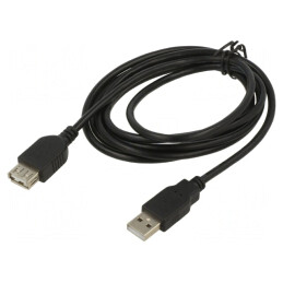 Cablu USB 2.0 A-A 3m Negru | Electronic-mag.ro | Componente Electronice