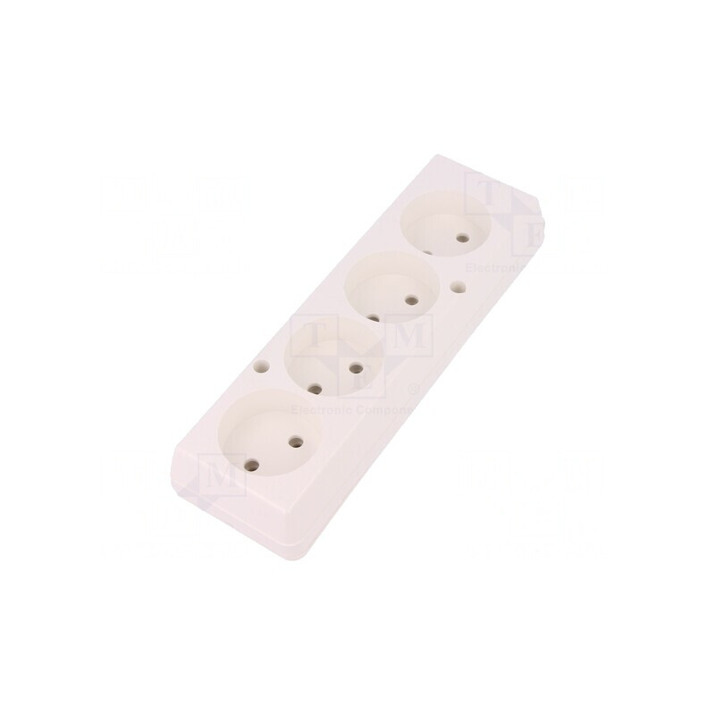 Conector Alimentare AC Mamă Splitter 2P 250V 16A Alb IP20 | Electronic-mag.ro | Componente Electronice