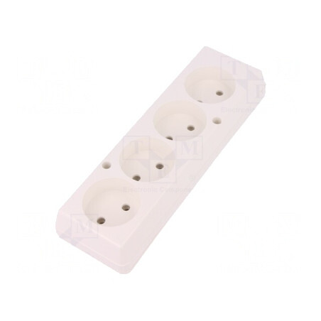 Conector Alimentare AC Mamă Splitter 2P 250V 16A Alb IP20 | Electronic-mag.ro | Componente Electronice
