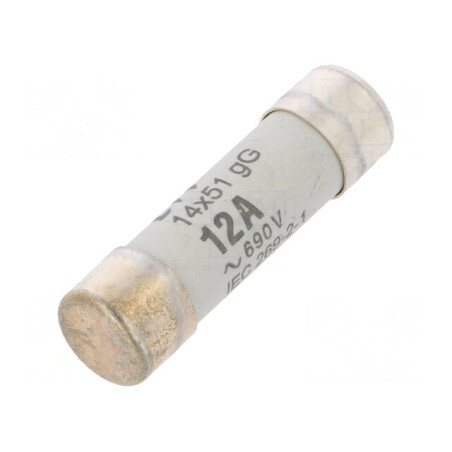 Siguranță cilindrică industrială gG 12A 690VAC | Electronic-mag.ro | Componente Electronice