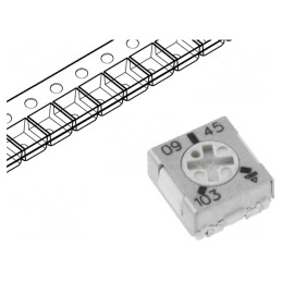 Potenţiometru: de montare; singură tură; 10kΩ; 250mW; SMD; ±20%