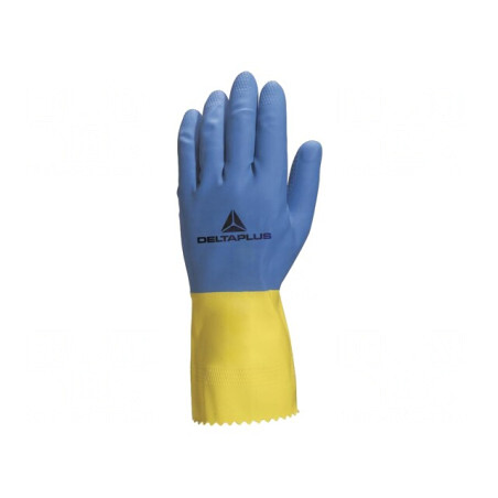 Mănuși Protecție Latex Galben-Albastru Mărimea 9/10 | Electronic-mag.ro | Componente Electronice