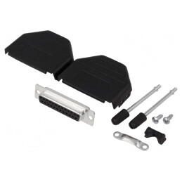 Mufă Mamă D-Sub 25 PIN pentru Lipire - Set Complet | Electronic-mag.ro | Componente Electronice