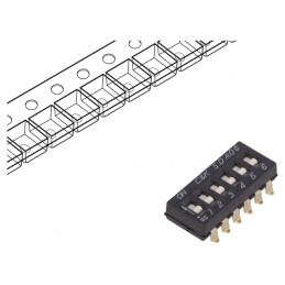 Comutator DIP-SWITCH 6 Secțiuni OFF-ON 24VDC | Electronic-mag.ro | Componente Electronice