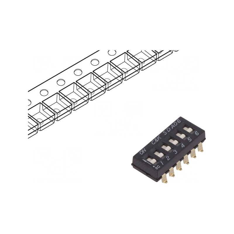 Comutator DIP-SWITCH 6 Secțiuni OFF-ON 24VDC | Electronic-mag.ro | Componente Electronice