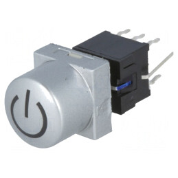 Comutator Tastatură DPDT Argintie cu LED 30V 0.1A | Electronic-mag.ro | Componente Electronice