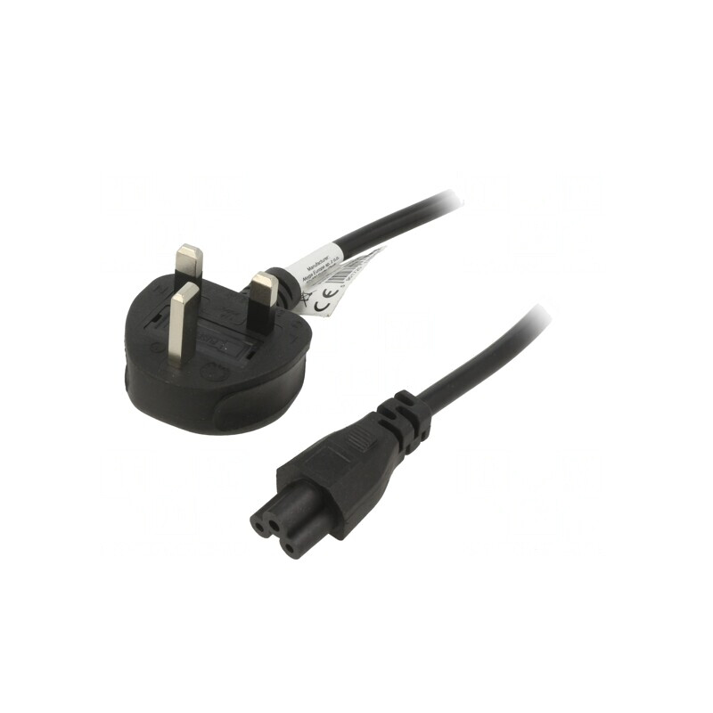 Cablu Alimentare 1,5m Negru BS 1363 la IEC C5 | Electronic-mag.ro | Componente Electronice