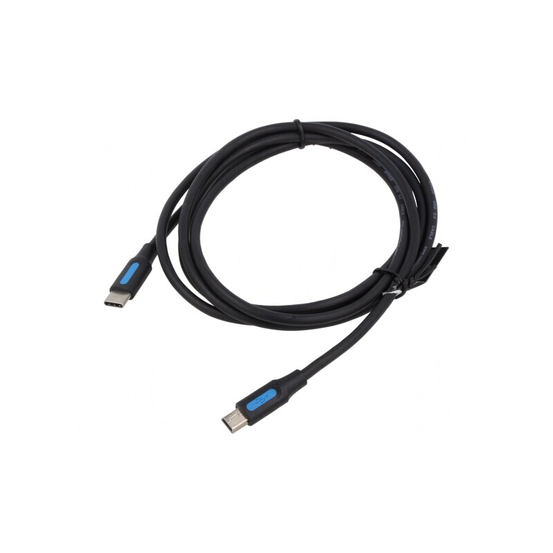 Cablu USB 2.0 USB B mini la USB C 1,5m Negru | Electronic-mag.ro | Componente Electronice