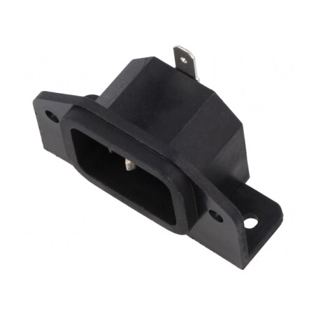 Conector alimentare AC 10A 250VAC THT poliamidă | Electronic-mag.ro | Componente Electronice