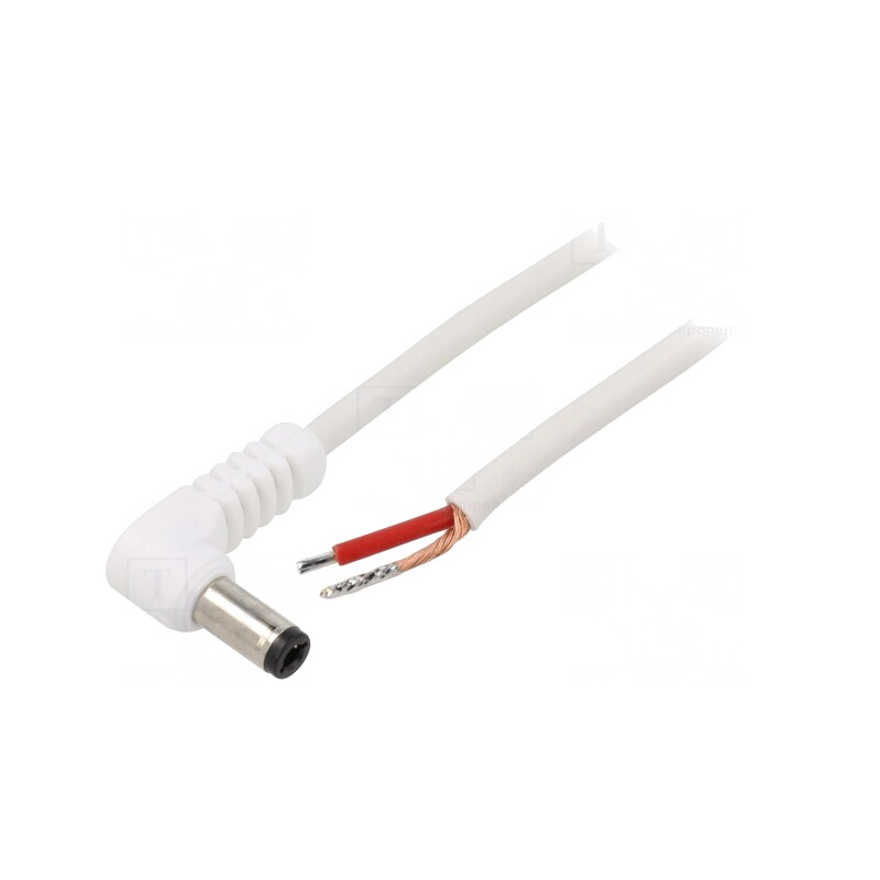 Cablu Alimentare DC 5.5/2.5 Alb 0.5m | Electronic-mag.ro | Componente Electronice