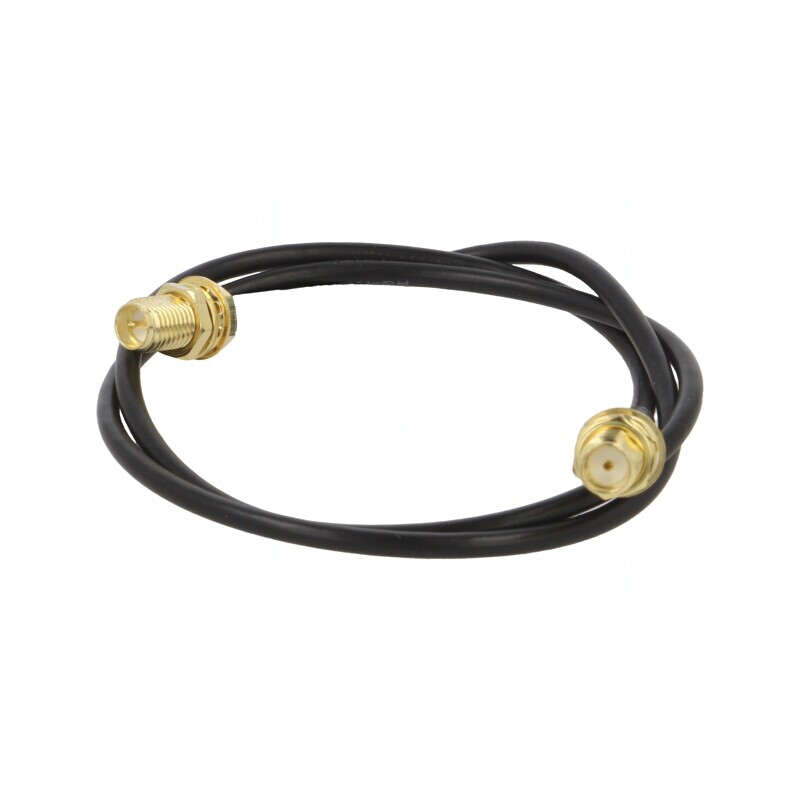 Cablu 50Ω 0,5m RP-SMA Mamă-SMA Soclu Negru Drept | Electronic-mag.ro | Componente Electronice