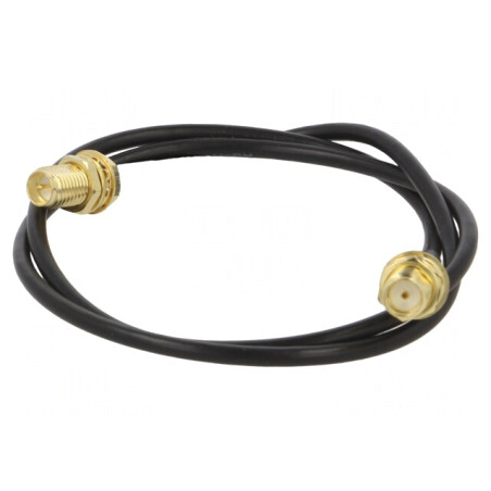 Cablu 50Ω 0,5m RP-SMA Mamă-SMA Soclu Negru Drept | Electronic-mag.ro | Componente Electronice