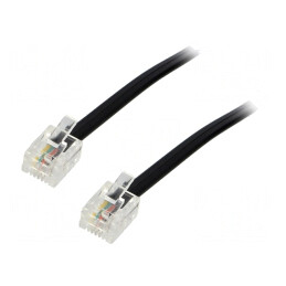 Cablu Telefon RJ11 10m Negru | Electronic-mag.ro | Componente Electronice