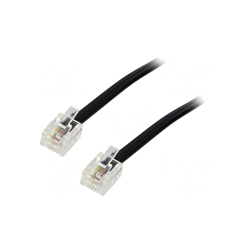 Cablu Telefon RJ11 10m Negru | Electronic-mag.ro | Componente Electronice