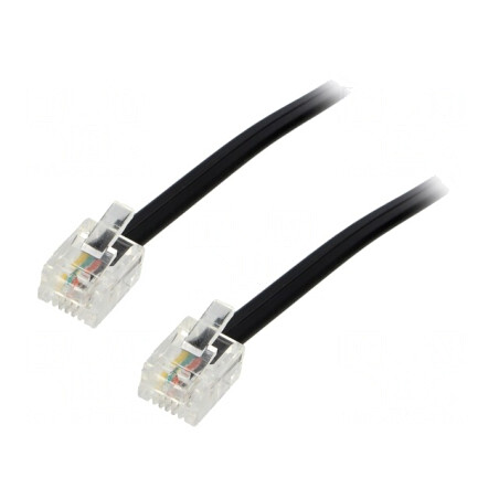 Cablu Telefon RJ11 10m Negru | Electronic-mag.ro | Componente Electronice