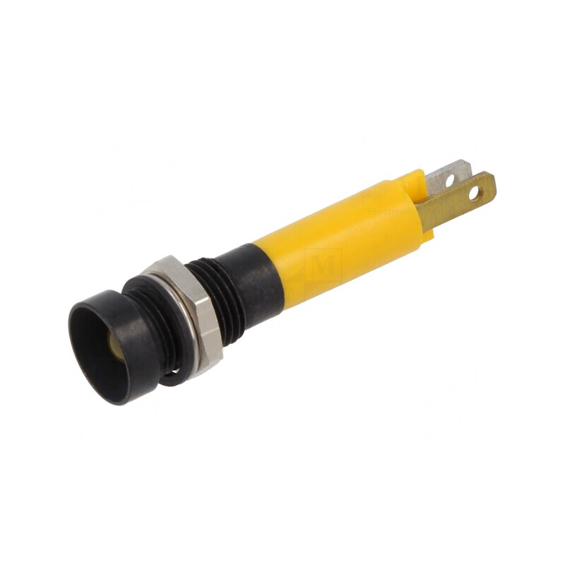 Lampă LED galbenă 24VDC Ø8mm plastic | Electronic-mag.ro | Componente Electronice