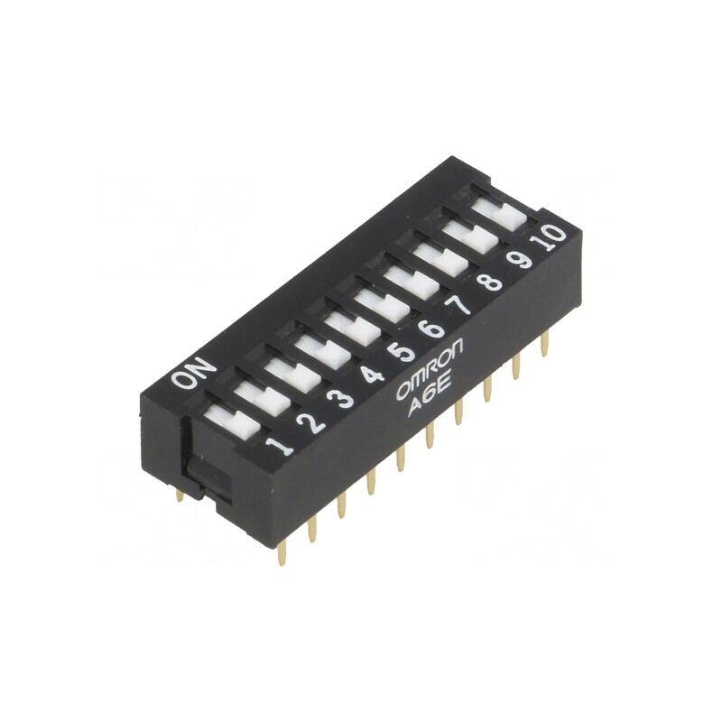 Comutator DIP-SWITCH 10 Secțiuni ON-OFF 24VDC | Electronic-mag.ro | Componente Electronice