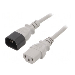 Cablu Alimentare IEC C13-C14 0.5m Gri 10A | Electronic-mag.ro | Componente Electronice