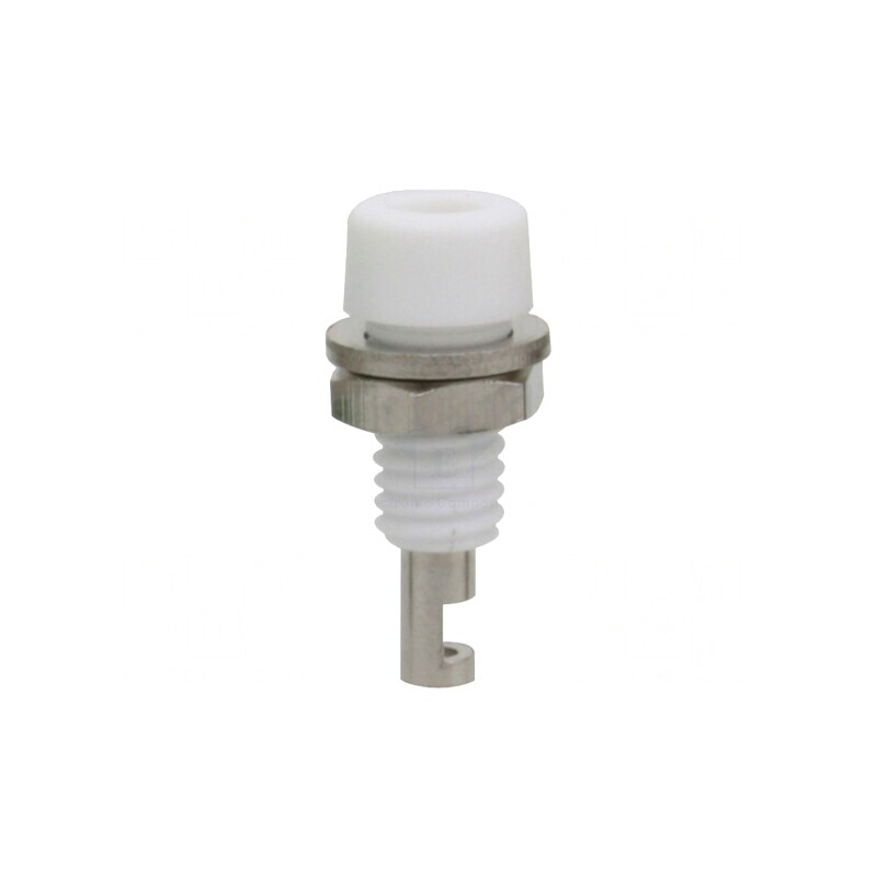 Soclu banană 2mm 10A albă pe panou | Electronic-mag.ro | Componente Electronice