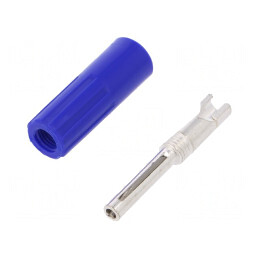 Mufă Banană 4mm Albastră 10A 50VDC | Electronic-mag.ro | Componente Electronice