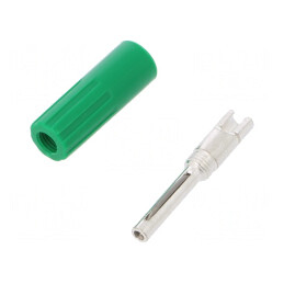 Mufă Banană Verde 4mm 10A 50VDC Neizolată | Electronic-mag.ro | Componente Electronice