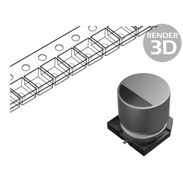 Condensator Electrolitic Low ESR SMD 1000uF 50V 16x16.5mm