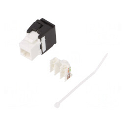 Soclu RJ45 Keystone Cat 5e/6 Necranat PoE Alb | Electronic-mag.ro | Componente Electronice