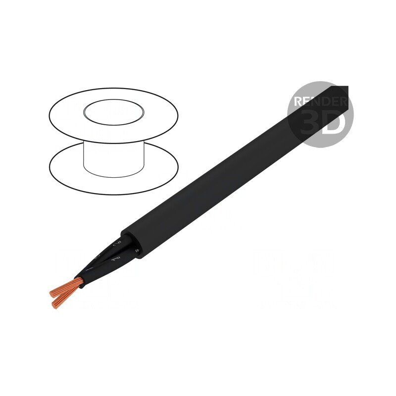 Cablu Electric 2x2,5mm2 Neecranat 600V Negru | Electronic-mag.ro | Componente Electronice