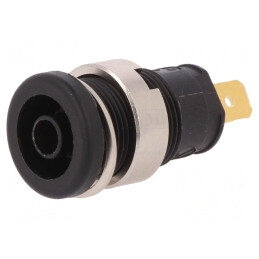 Soclu Banană 4mm 25A Negru Aurit 1kVDC Înşurubare | Electronic-mag.ro | Componente Electronice
