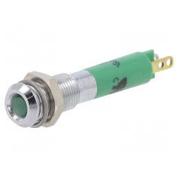 Lampă LED verde 24VDC Ø6mm metal | Electronic-mag.ro | Componente Electronice