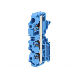 Conector Șine 0.5-10mm2 1 Pista 3 Borne Albastru | Electronic-mag.ro | Componente Electronice