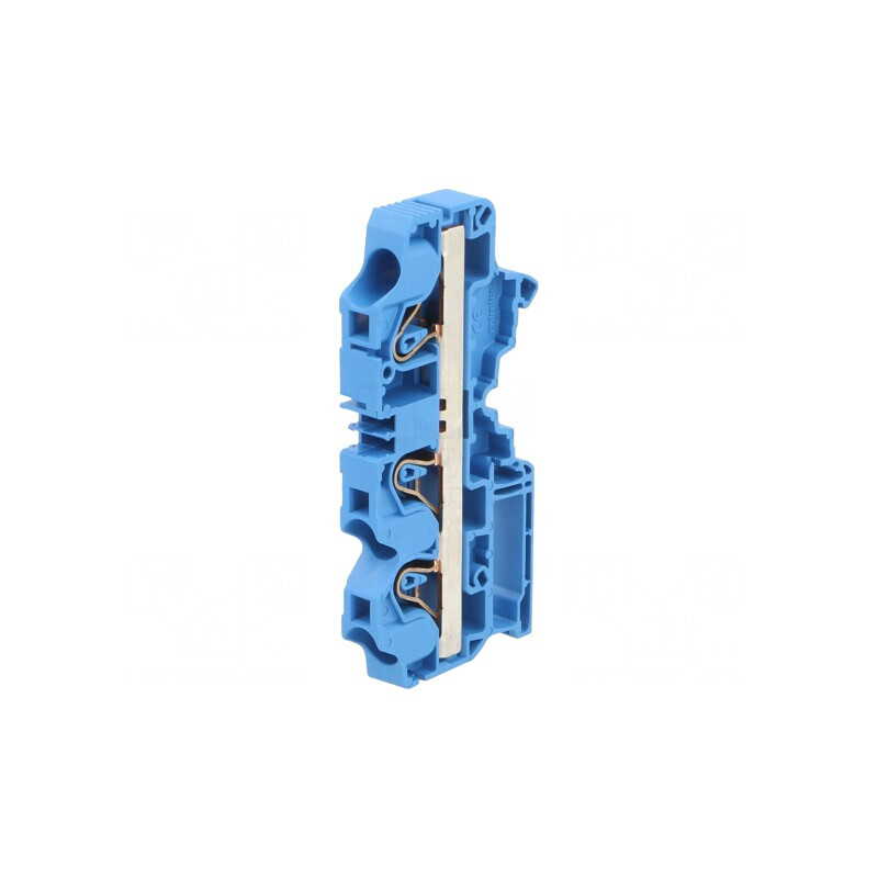 Conector Șine 0.5-10mm2 1 Pista 3 Borne Albastru | Electronic-mag.ro | Componente Electronice