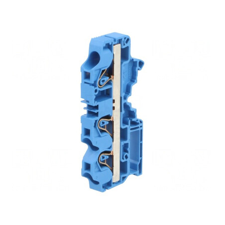 Conector Șine 0.5-10mm2 1 Pista 3 Borne Albastru | Electronic-mag.ro | Componente Electronice