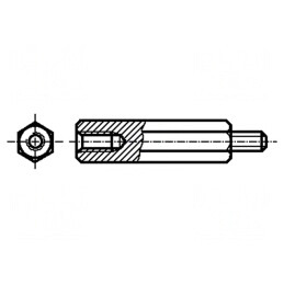 Piuliță distanțieră filetată 100mm M6-M6