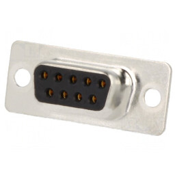Mufă D-Sub 9 PIN Mamă pe Cablu Aurită Neagră | Electronic-mag.ro | Componente Electronice