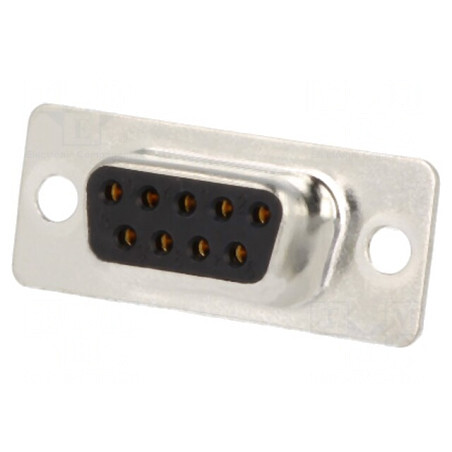 Mufă D-Sub 9 PIN Mamă pe Cablu Aurită Neagră | Electronic-mag.ro | Componente Electronice