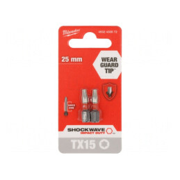 Capăt de șurubelniță Torx TX15 25mm 2buc | Electronic-mag.ro | Componente Electronice